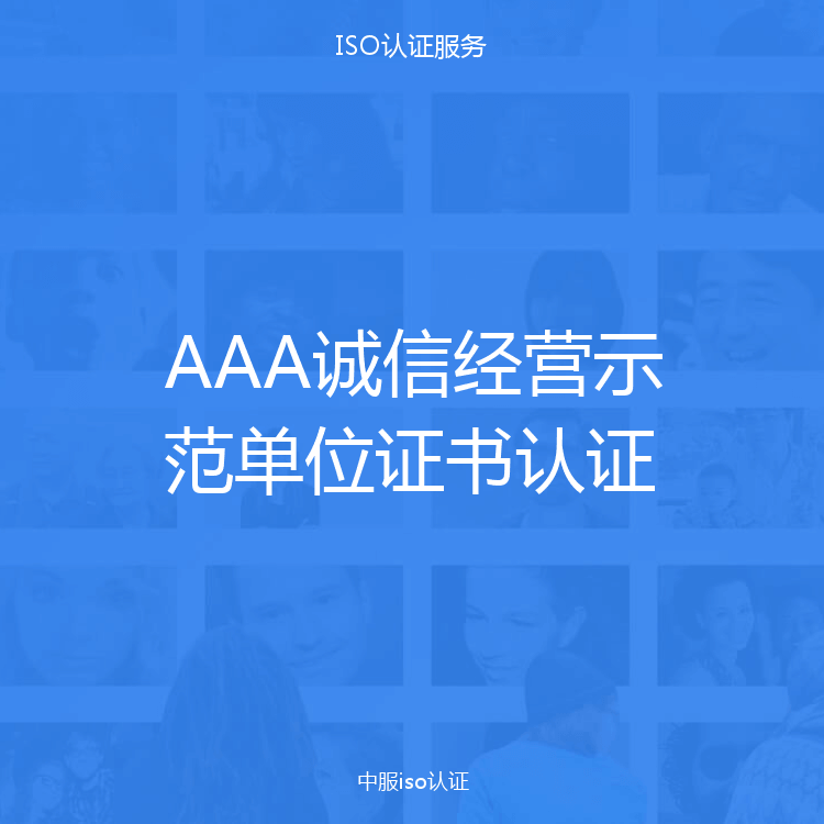 AAA诚信经营示范单位证书认证
